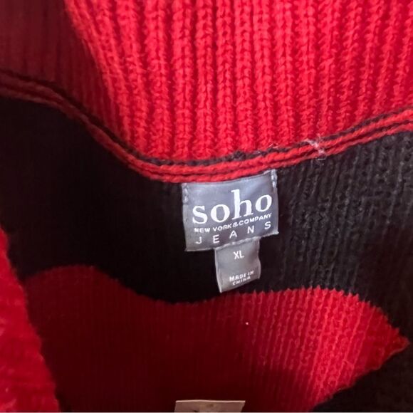 🎉Soho Striped Cold Shoulder Sweater Sz XL - Picture 5 of 5